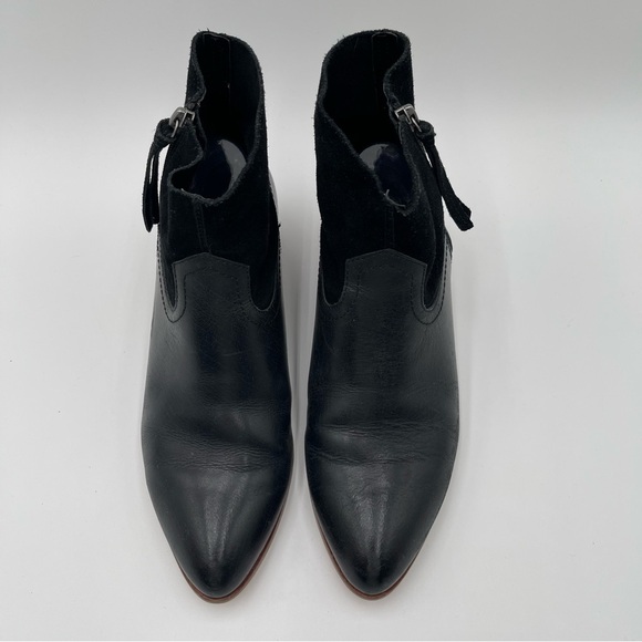 Frye and Co. Women's 10 Black Suede & Leather Rubie Zip Ankle Boots Western - Picture 7 of 14